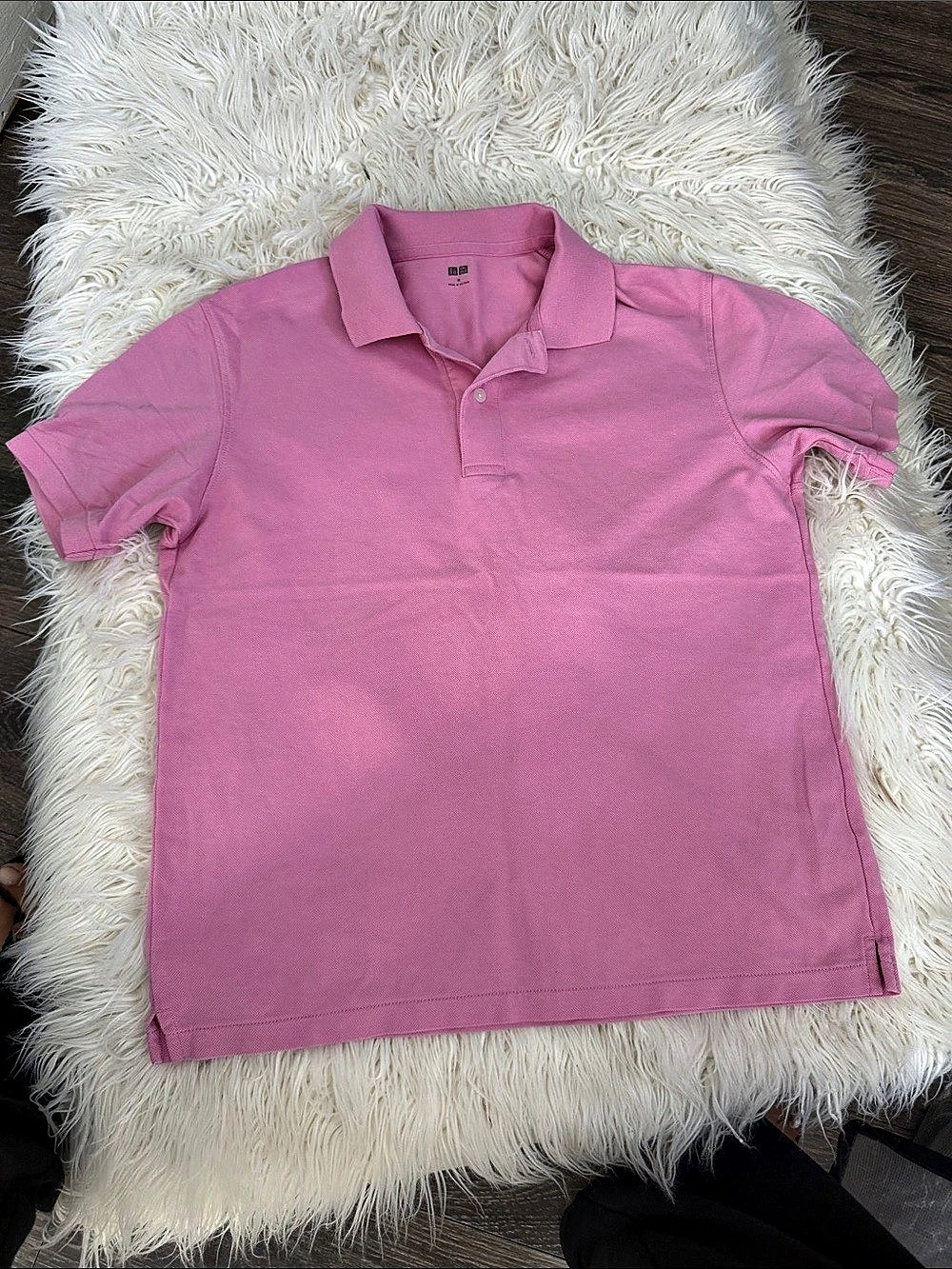 Uniqlo DRY Pique Polo Shirt Pink Size Medium